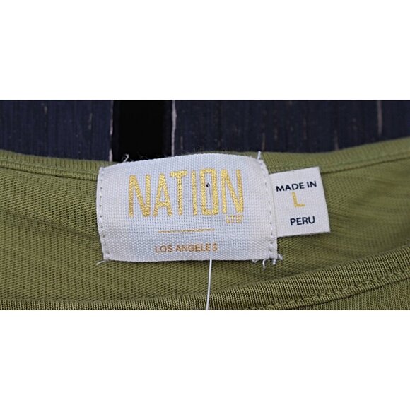 New w/Tags - Nation LTD- Heddie Combo Babydoll Dress in Lichen, Large - Picture 5 of 12
